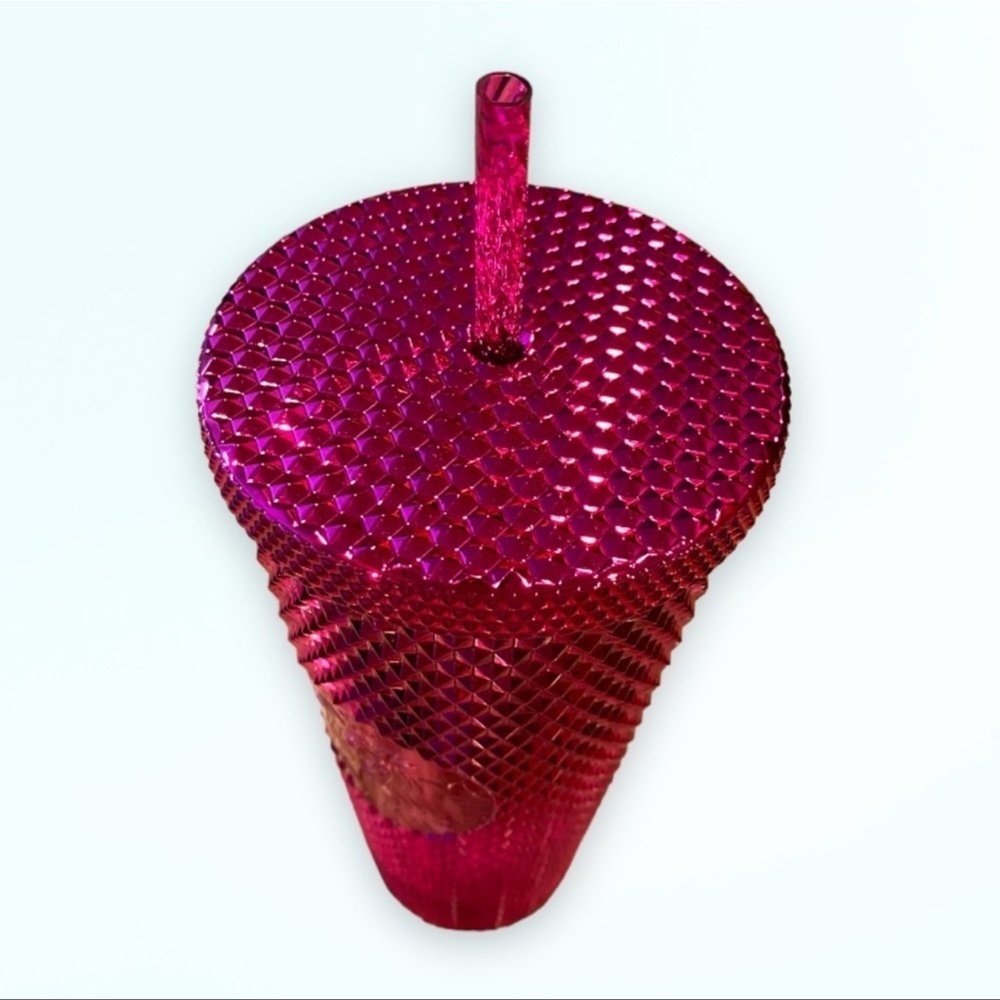 NWT STARBUCKS 2022 Sangria Bling Plastic Cold Cup SET 24oz & 16oz Limited Edit. - Picture 10 of 12